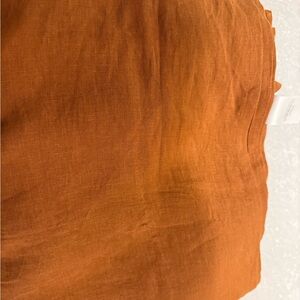 CB2 Dark Terracotta Linen Fabric